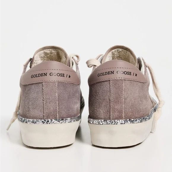 Golden Goose Hi Star Suede Upper Laminated Star Leather Heel Glitter Sneakers - Picture 3 of 10
